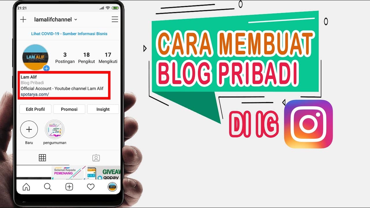 Cara membuat blog pribadi di ig