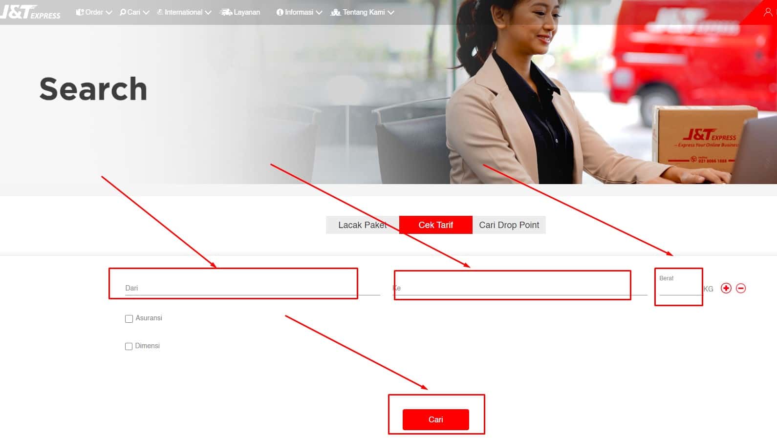Cara Mengecek Ongkir J&T Express